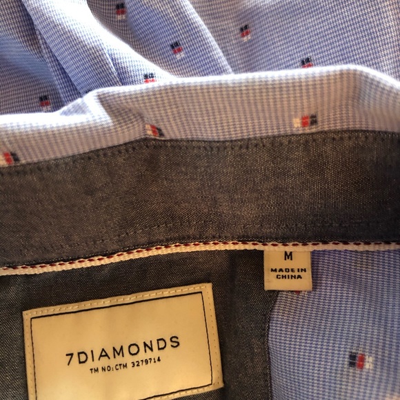 7 Diamonds size M collared button down slim fit - Picture 3 of 3